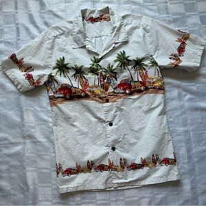 Palmwave Hawaiian Surf Board & Truck Button Down T-shirt